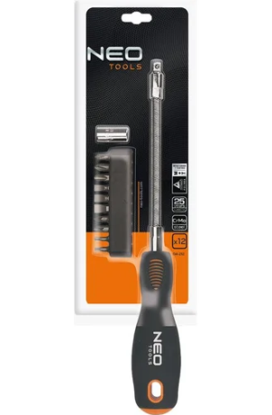 Отвёртка с гибким стержнем и набором бит NEO Tools 12 шт 04-212 — ваш незаменимый помощник!