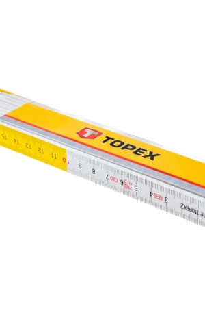 Складной деревянный метр 2 м (желто-белый) TOPEX 26C006 — надежный инструмент для точных измерений!