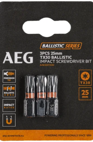 Биты ударные AAK253TX30 (3 шт; TX30; 25 мм) AEG 4932479176