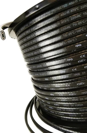 Греющий кабель для кровли и водостока EASTEC GR 40-2 CR — саморегулирующийся экранированный 40 Вт/м с УФ-защитой, длина 50 метров