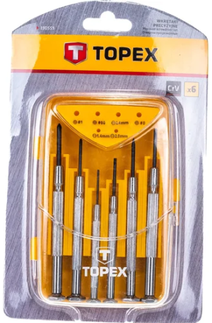 Набор прецизионных отверток TOPEX 6 шт. 39D559