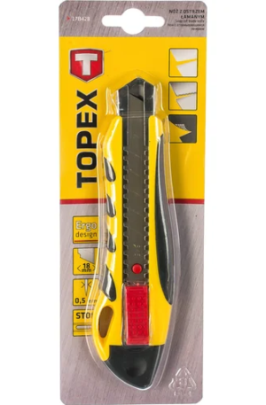 Нож с отламывающимся лезвием 18 мм TOPEX 17B428