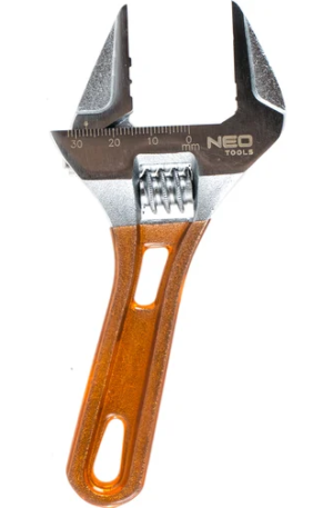 Разводной ключ короткий 139 мм, рабочий диапазон 0-32 мм NEO Tools 03-020
