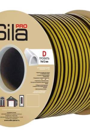 Самоклеящийся уплотнитель Sila pro D40м, 14х12мм, черный, SD-55 (S)