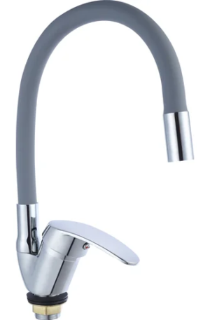 Смеситель для кухни TSARSBERG серый гибкий излив тип ГОСТ См-МОЦБА TSB-731-G05
