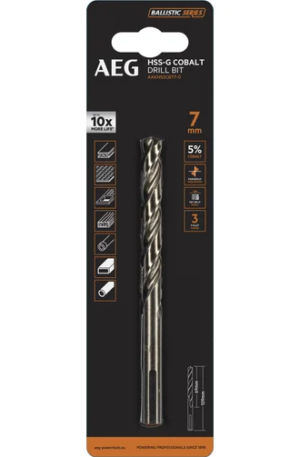 Сверло по металлу HSS-Co (7×69×109 мм) AEG AAKHSSCBT7-0 4932479336