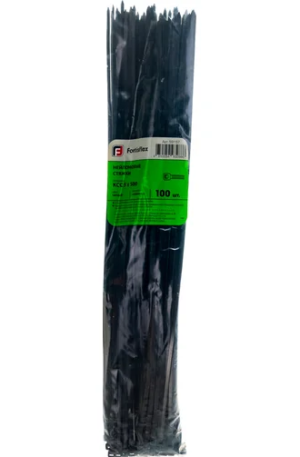 Нейлоновые стяжки FORTISFLEX КСС 5х500 черный 100 штук 59157